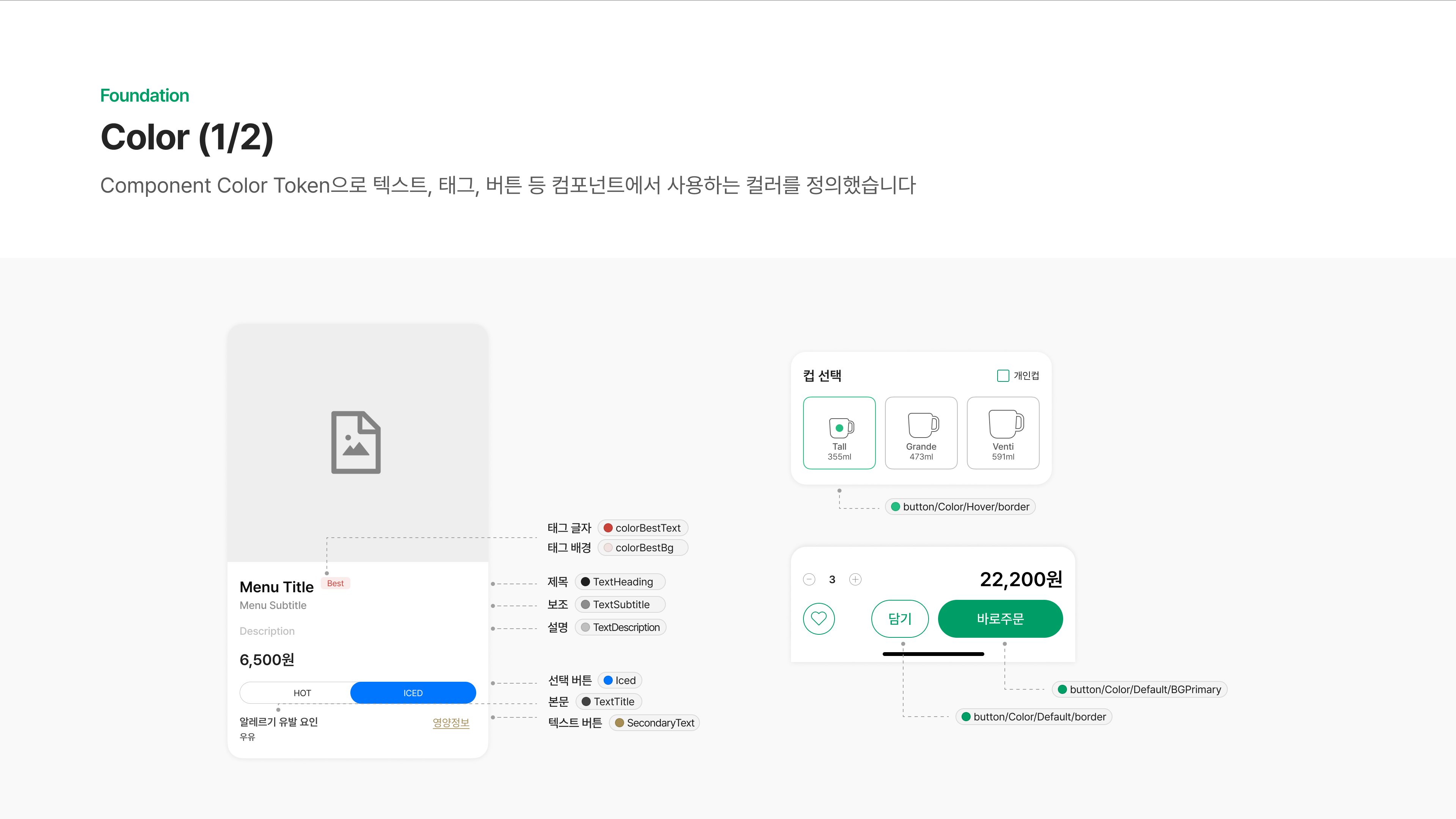 스타벅스 브랜드 컬러 기반 Global과 Semantic Color Token 정의 - 체계적인 컬러 시스템 구축